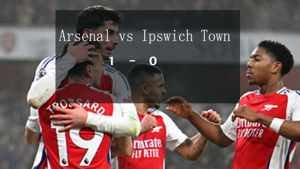 Aresenal vs Ipswich town 1-0 score