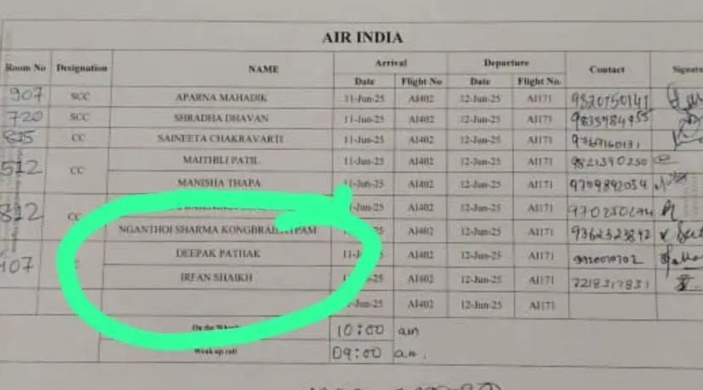 Name of crew members on the AI171 crashed today