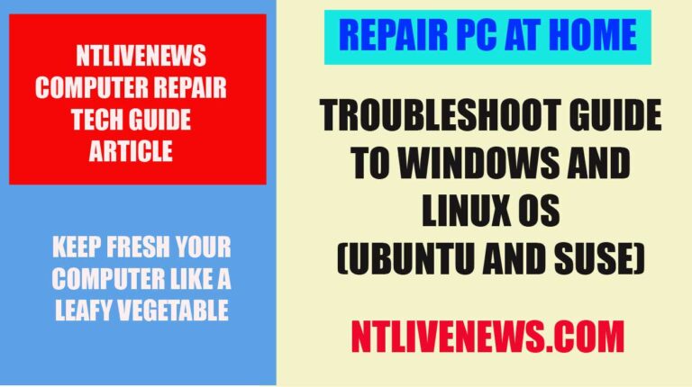 How to troubleshoot widnows and linux oc pc ubuntu and suse
