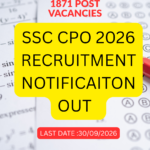 ssc cpo 2026 notification ut to recruit 1871+ vacancies in capf, delhi police, MHA