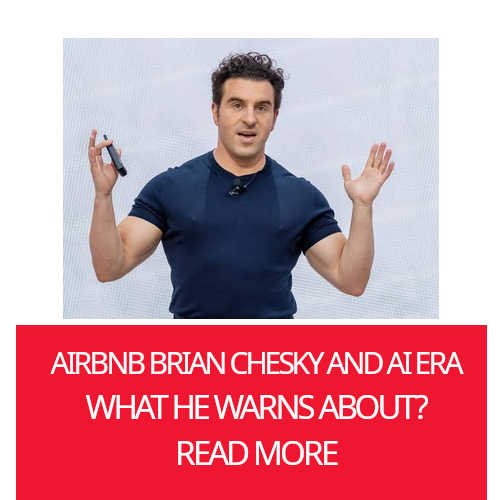 What and to whom Brian Chesky airbnb warns in this ai era